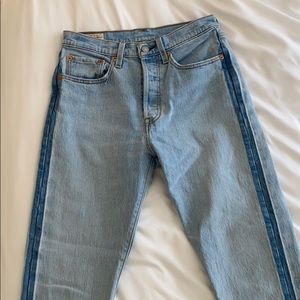 High-Rise Levi’s, light denim with stripe